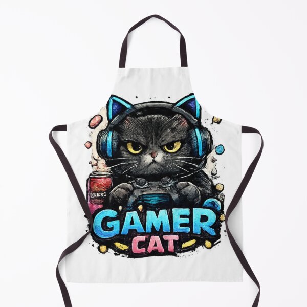 Item preview, Gamer Cat Neon Gaming T-Shirt designed and sold by Cavalier-org.