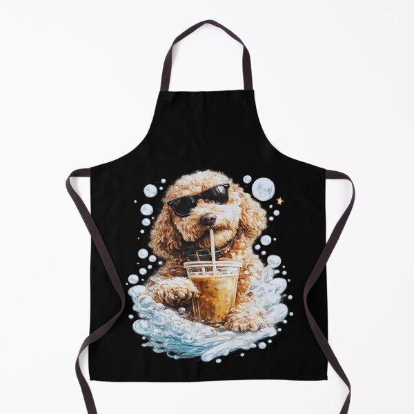 Item preview, Cute Goldendoodle Drinking Iced Coffee Vintage Cartoon Design for Dog Lovers Coffee Enthusiasts T-Shirt designed and sold by Teetreasure2.