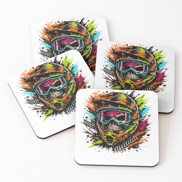Item preview, Motocross Skull Helmet Dirt Bike Racing Design designed and sold by LoomLevel.