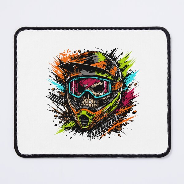 Item preview, Motocross Skull Helmet Dirt Bike Racing Design designed and sold by LoomLevel.