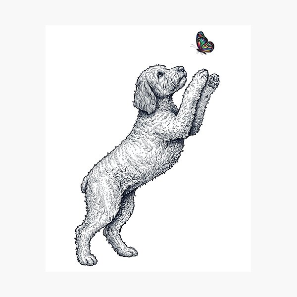 Item preview, Vintage Labradoodle with Butterfly Dog Mom Owner designed and sold by TerryConnells.