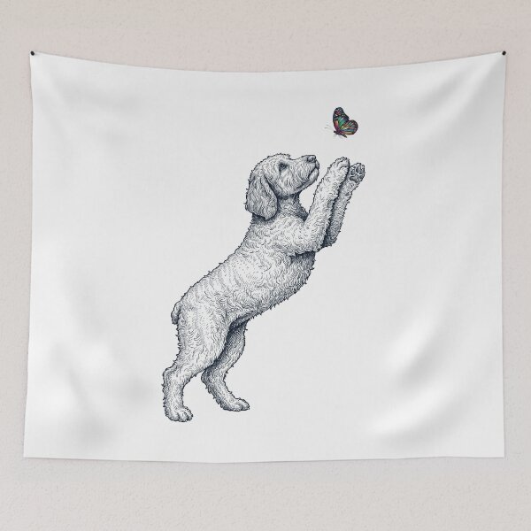 Item preview, Vintage Labradoodle with Butterfly Dog Mom Owner designed and sold by TerryConnells.