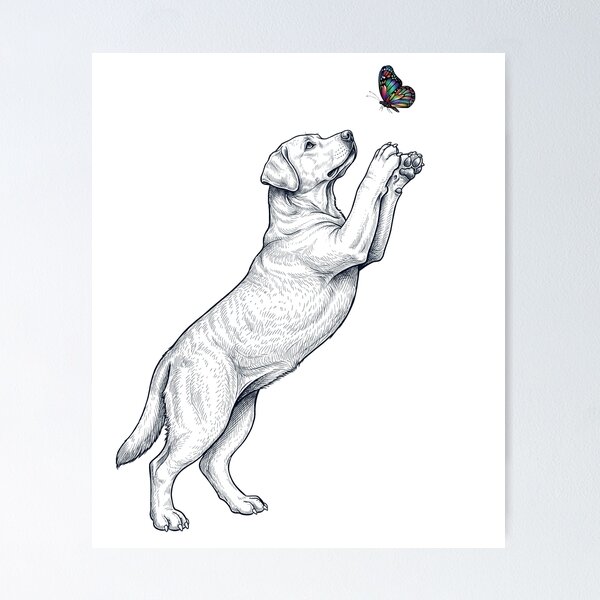 Item preview, Vintage Labrador Retriever with Butterfly Dog Mom Owner designed and sold by TerryConnells.
