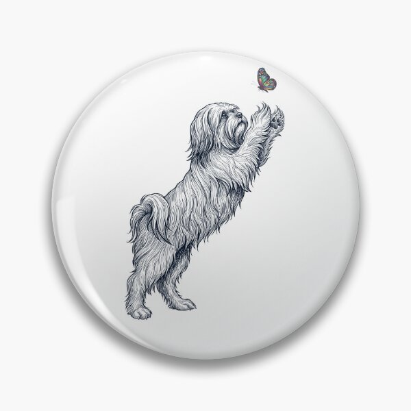 Item preview, Vintage Lhasa Apso with Butterfly Dog Mom Owner designed and sold by TerryConnells.