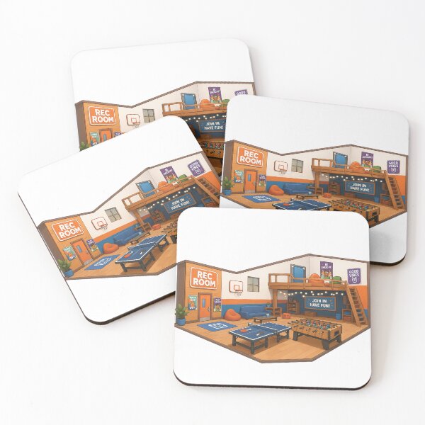 Item preview, Rec Room Cartoon Gaming Room Illustration | Cozy Fun Game Room Design designed and sold by Graphic Therapist.