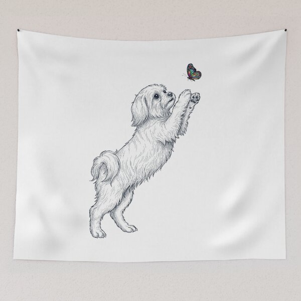 Item preview, Vintage Maltese with Butterfly Dog Mom Owner designed and sold by TerryConnells.
