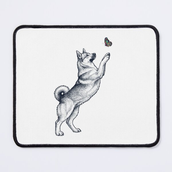 Item preview, Vintage Norwegian Buhund with Butterfly Dog Mom Owner designed and sold by TerryConnells.