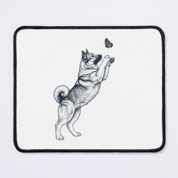 Item preview, Vintage Norwegian Elkhound with Butterfly Dog Mom Owner designed and sold by TerryConnells.