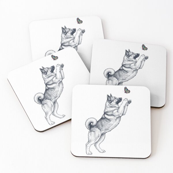 Item preview, Vintage Norwegian Elkhound with Butterfly Dog Mom Owner designed and sold by TerryConnells.