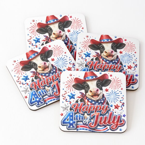 Item preview, 4th of July with a smiling cow designed and sold by manytshirts.