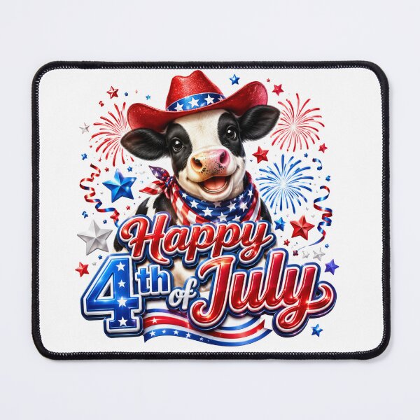Item preview, 4th of July with a smiling cow designed and sold by manytshirts.
