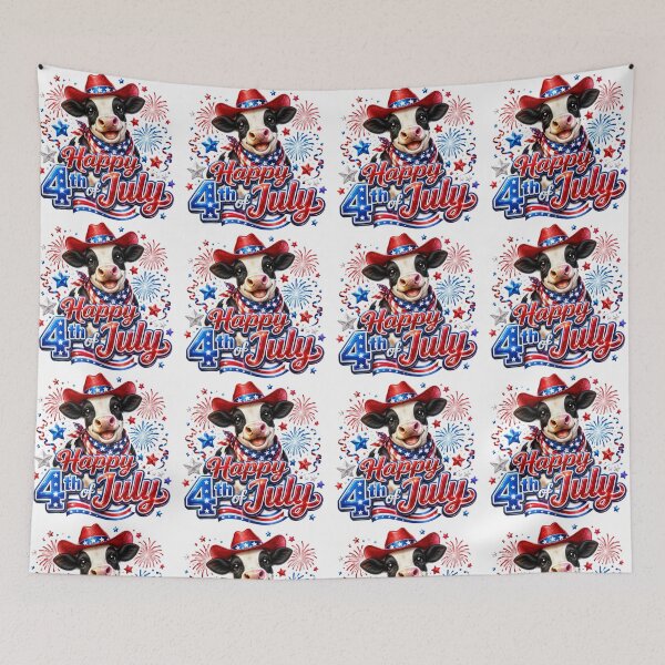 Item preview, 4th of July with a smiling cow designed and sold by manytshirts.