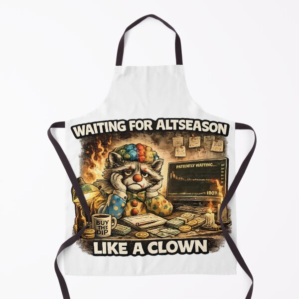 Item preview, Waiting For Altseason Like A Clown Funny Crypto Raccoon Meme designed and sold by DryHumorPrints.
