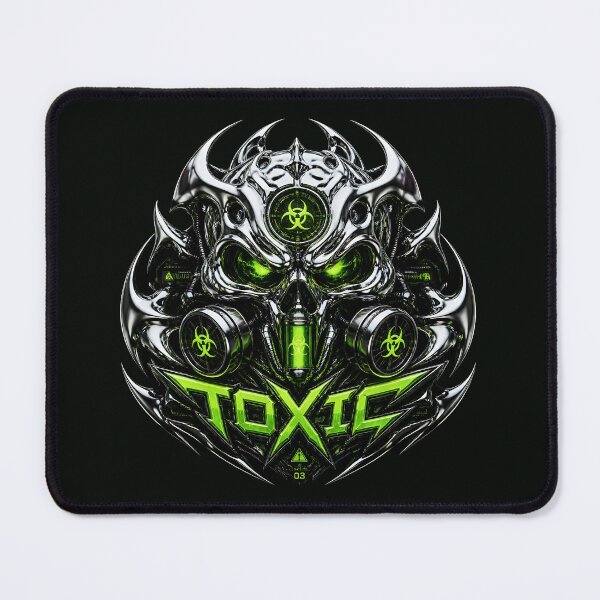 Item preview, Toxic Cyber Skull Biohazard Acid Green Liquid Chrome Techwear Streetwear designed and sold by Novastitchshop.