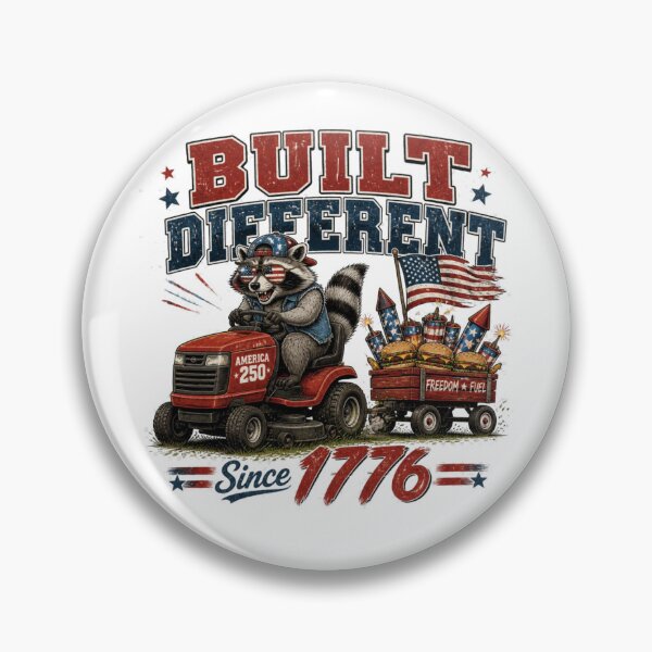 Item preview, Built Different Since 1776 Funny Raccoon Lawn Mower America 250 designed and sold by Meadowmood.