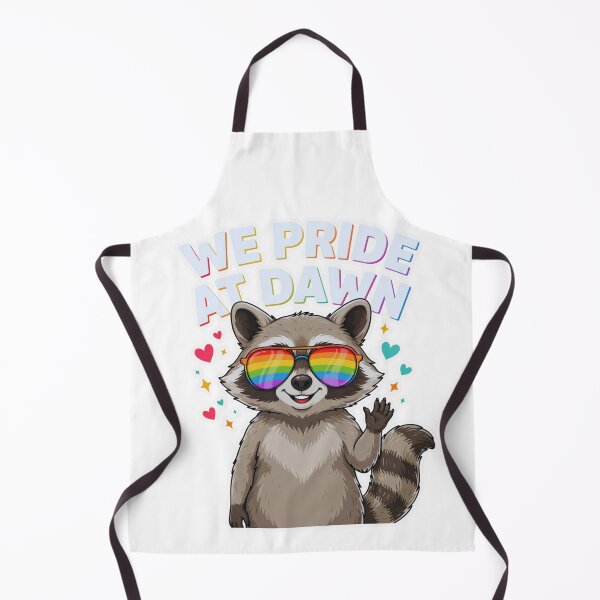 Item preview, We Pride At Dawn Raccoon LGBT Sticker Rainbow Sunglasses Pride Sticker for Laptop & Water Bottle designed and sold by MerchlyMike.