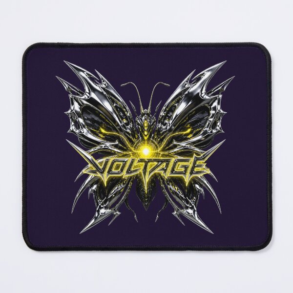 Item preview, Voltage Cyber Butterfly Plasma Yellow Liquid Chrome Techwear Streetwear designed and sold by Novastitchshop.