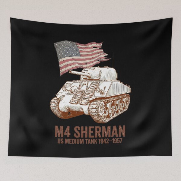 Item preview, Retro M4 Sherman Tank WWII American Flag designed and sold by flamini.