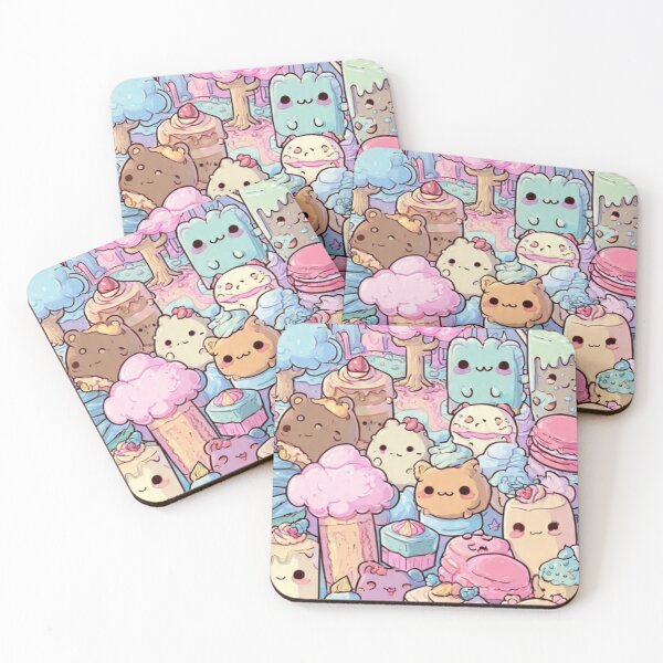 Item preview, Cute Kawaii Teddy Bear Sweets Pastel Seamless Pattern designed and sold by ChaemmRichStudio.