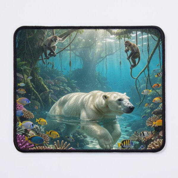 Item preview, Arctic Bear Meets Jungle Life in a United World of Coral, Forest and Ocean Harmony designed and sold by FotoworldEdel.