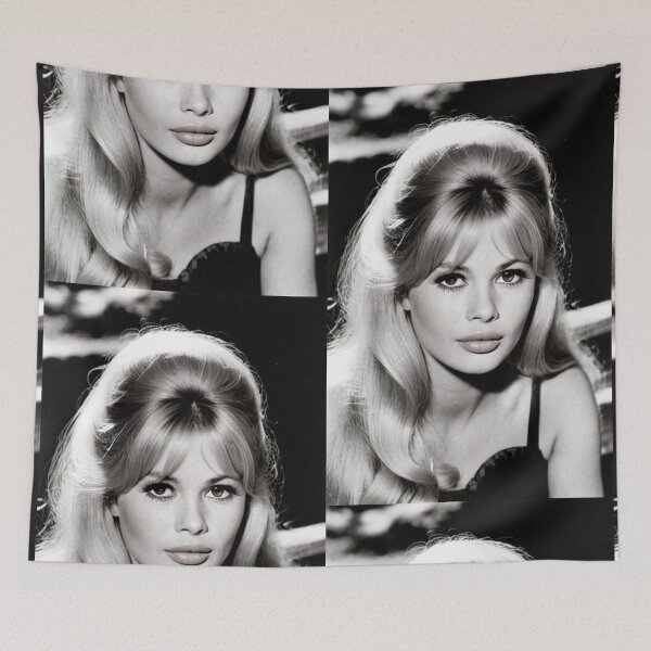 Item preview, Character - Portrait Black and White Bouffant Gaze Direct Elegant designed and sold by Beat-It.