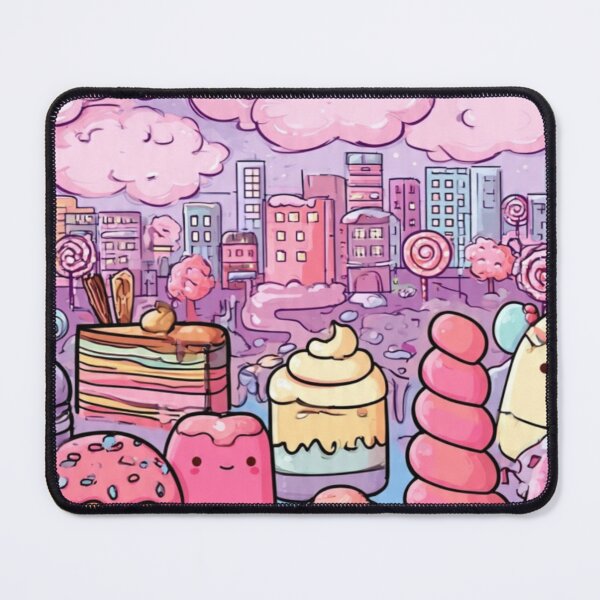 Item preview, Cute Kawaii Sweets Dessert Pastel City Seamless Pattern designed and sold by ChaemmRichStudio.