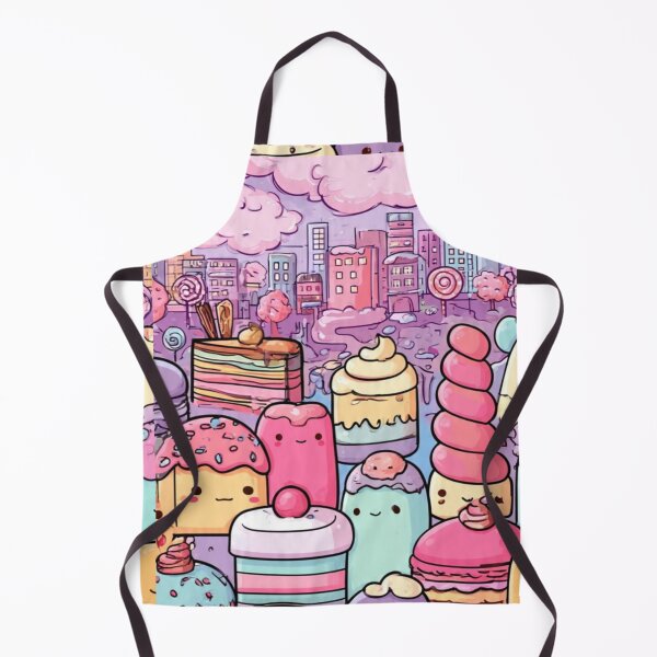 Item preview, Cute Kawaii Sweets Dessert Pastel City Seamless Pattern designed and sold by ChaemmRichStudio.