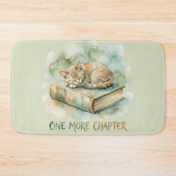 Item preview, One More Chapter: Sleeping Cat on Vintage Book Watercolor designed and sold by GrabaHuk.