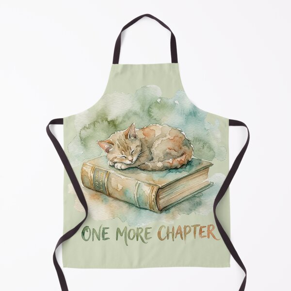 Item preview, One More Chapter: Sleeping Cat on Vintage Book Watercolor designed and sold by GrabaHuk.