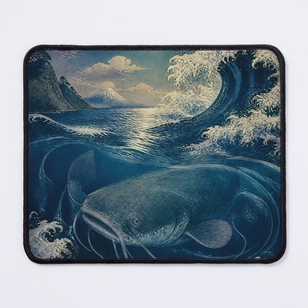 Item preview, Japanese Catfish Spirit – Namazu Yokai Great Wave Japanese Folklore Art designed and sold by kaxymax.