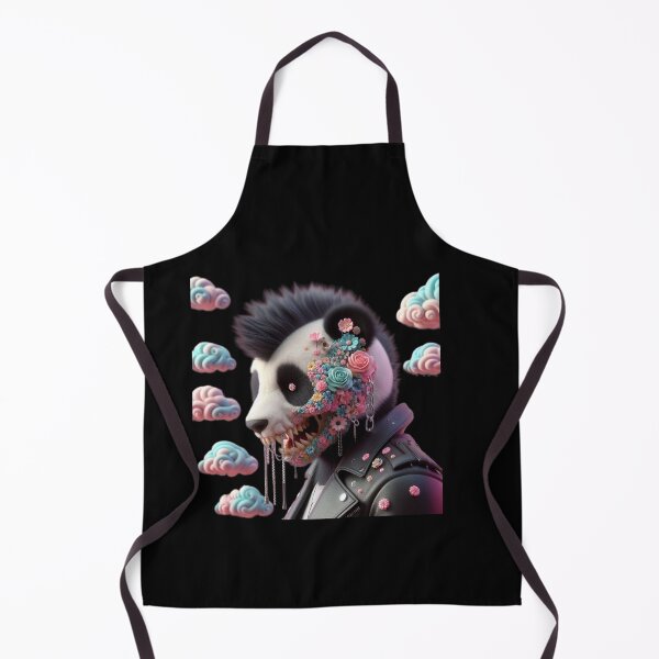 Item preview, Flower Face Punk Panda Skull in Leather Jacket designed and sold by LujziWorld.