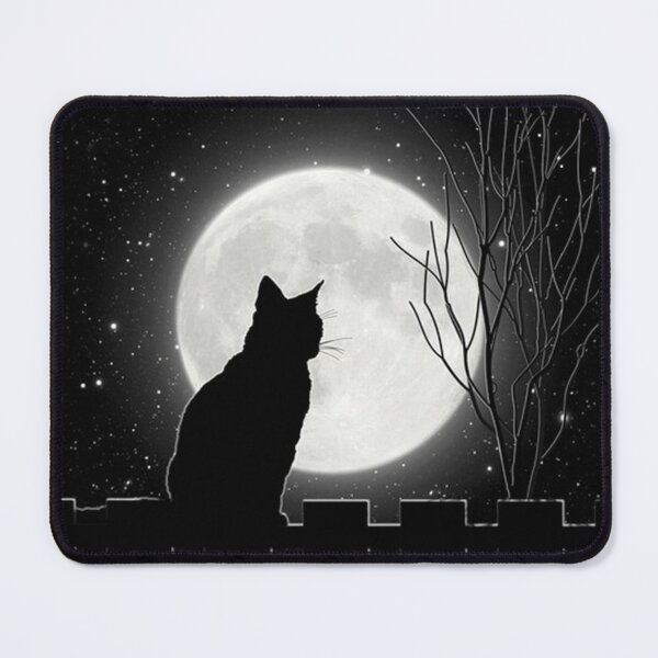 Item preview, Poster Silent night Cat looking at the full moon Painting designed and sold by gamalielRocky.