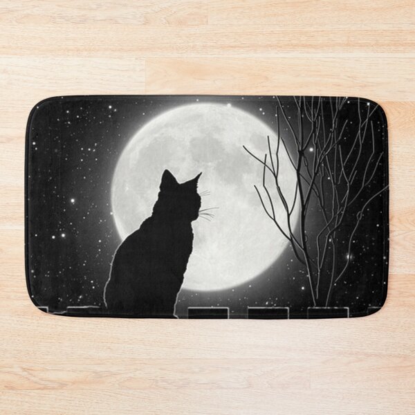Item preview, Poster Silent night Cat looking at the full moon Painting designed and sold by gamalielRocky.