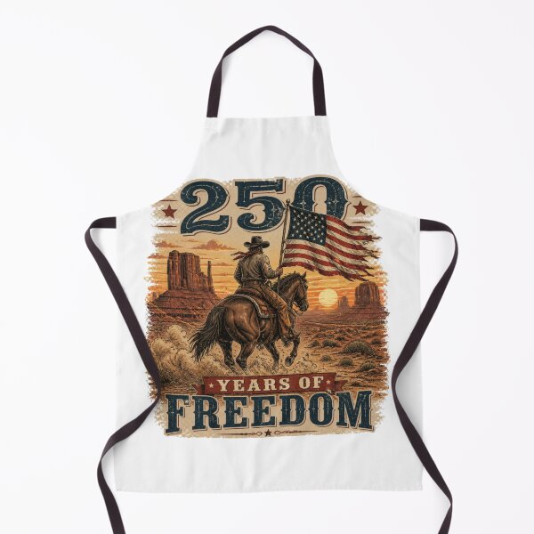 Item preview, 250 Years of Freedom Vintage Cowboy American Flag Monument Valley designed and sold by Meadowmood.