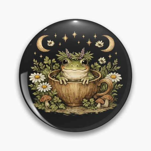 Item preview, Cottagecore Botanical Art Frog designed and sold by Lineless.