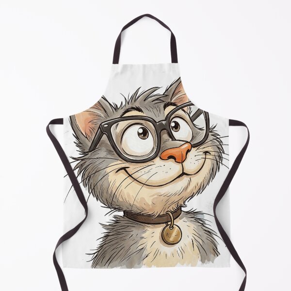 Item preview, Cute Happy Smart Cat Wearing Glasses designed and sold by CrystalMineArts.