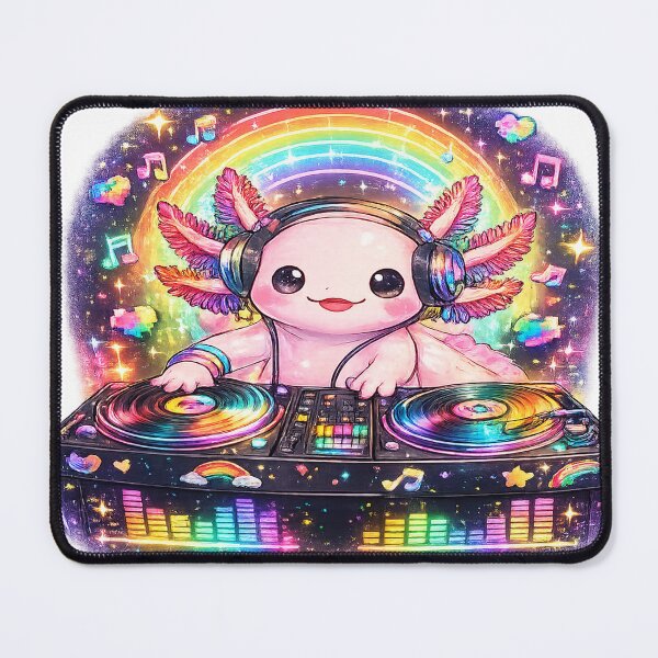 Item preview, DJ Axolotl Rainbow Pride Party Kawaii LGBTQ Rave Aesthetic Music Lover Gift – Pride Festival Art designed and sold by ArtByTripti.