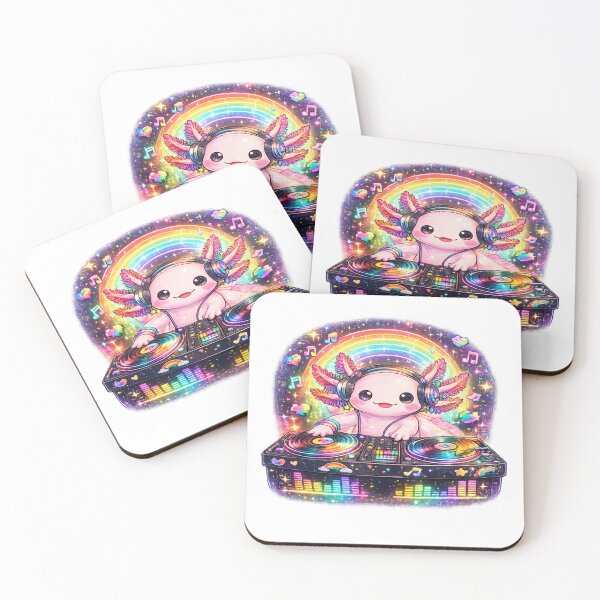 Item preview, DJ Axolotl Rainbow Pride Party Kawaii LGBTQ Rave Aesthetic Music Lover Gift – Pride Festival Art designed and sold by ArtByTripti.