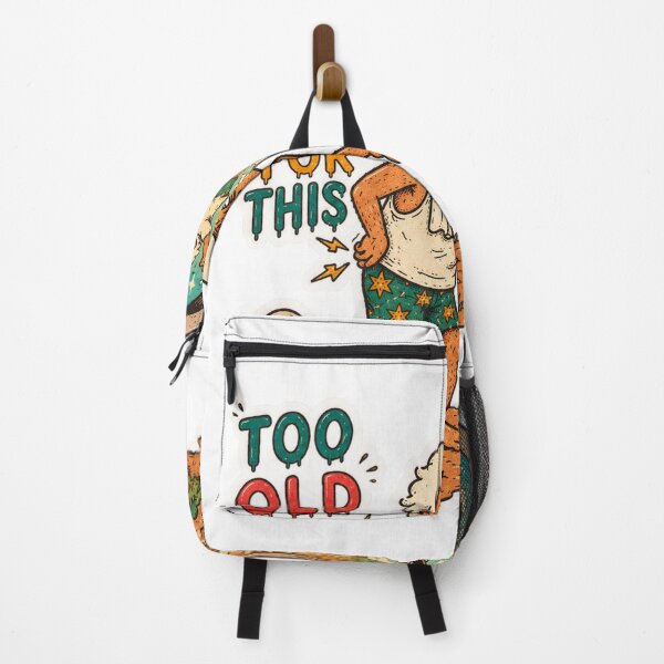 Item preview, Too Old For This – Funny Old Man Retro Cartoon Sticker with Nostalgic Portal Adventure designed and sold by Soeklahan07.