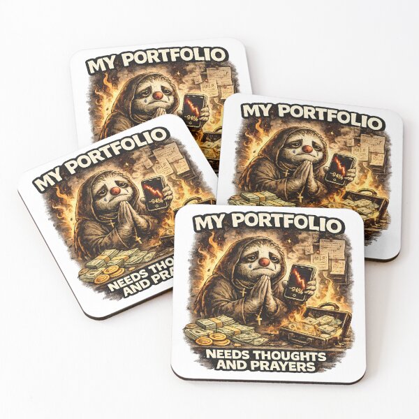Item preview, My Portfolio Needs Thoughts And Prayers Funny Crypto Sloth Meme designed and sold by DryHumorPrints.