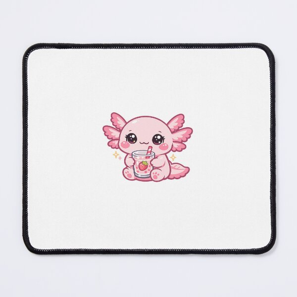 Item preview, Kawaii Axolotl with Strawberry Milk – Cute Aesthetic designed and sold by Strong-GYM.