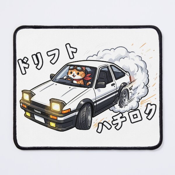 Item preview, Kawaii Drift Cat AE86 JDM Racer Akina mountain designed and sold by Muri Neko.