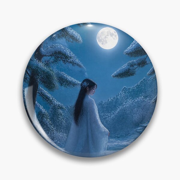 Item preview, Winter Moon Spirit – Yuki Onna Japanese Folklore Snow Ghost Woman Art designed and sold by kaxymax.