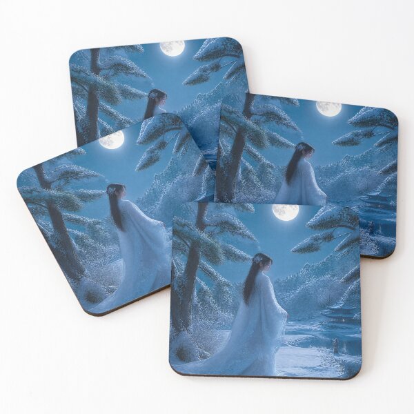 Item preview, Winter Moon Spirit – Yuki Onna Japanese Folklore Snow Ghost Woman Art designed and sold by kaxymax.