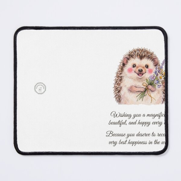 Item preview, Cute Hedgehog with Fiowers Greeting Card designed and sold by YunsCozyCorner.