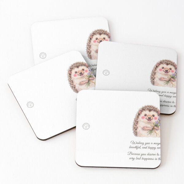 Item preview, Cute Hedgehog with Fiowers Greeting Card designed and sold by YunsCozyCorner.