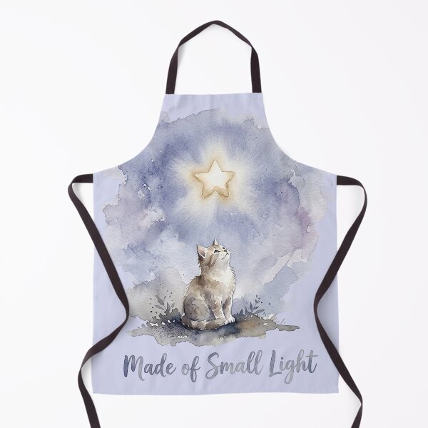 Item preview, Made of Small Light: Cat Gazing at a Glowing Star Watercolor designed and sold by GrabaHuk.