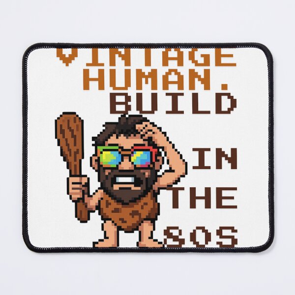 Item preview, Vintage Human Built in the 80s Pixel Art Caveman Tee designed and sold by lazulishop.