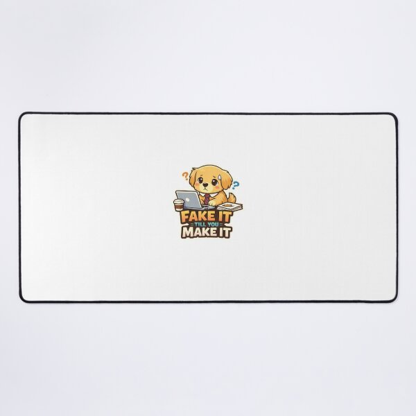 Item preview, Fake It Till You Make It Funny Puppy Corporate Meme Sticker⁠ designed and sold by MIROUZ2000.