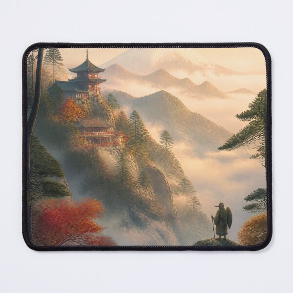 Item preview, Japanese Mountain Guardian – Tengu Yokai Mount Fuji Fantasy Landscape Art designed and sold by kaxymax.